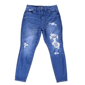 American Eagle Distressed Curvy Hi Rise Jegging Skinny Jeans 14